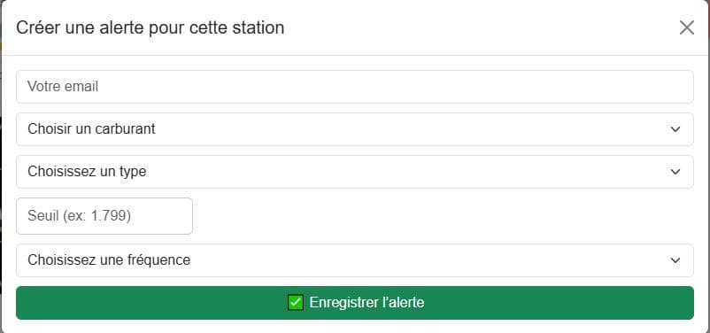 créer alerte noveau station