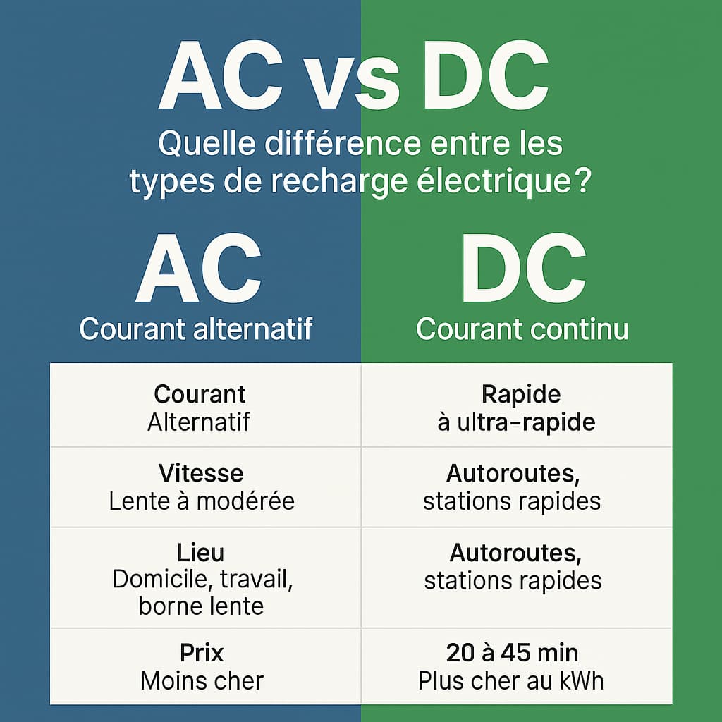 AC vs DC – Quelle différence entre les types de recharge électrique ?