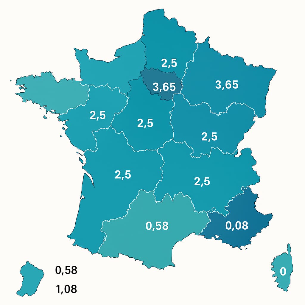 taxe sur les carburants par région